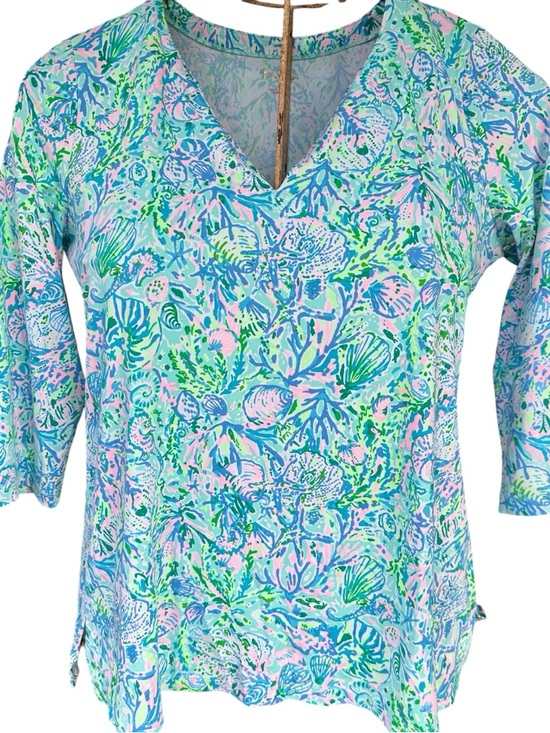 Lilly Pulitzer Tops - Lilly Pulitzer Soleil It On Me Surf Blue and Pink Mixed-Print Tunic